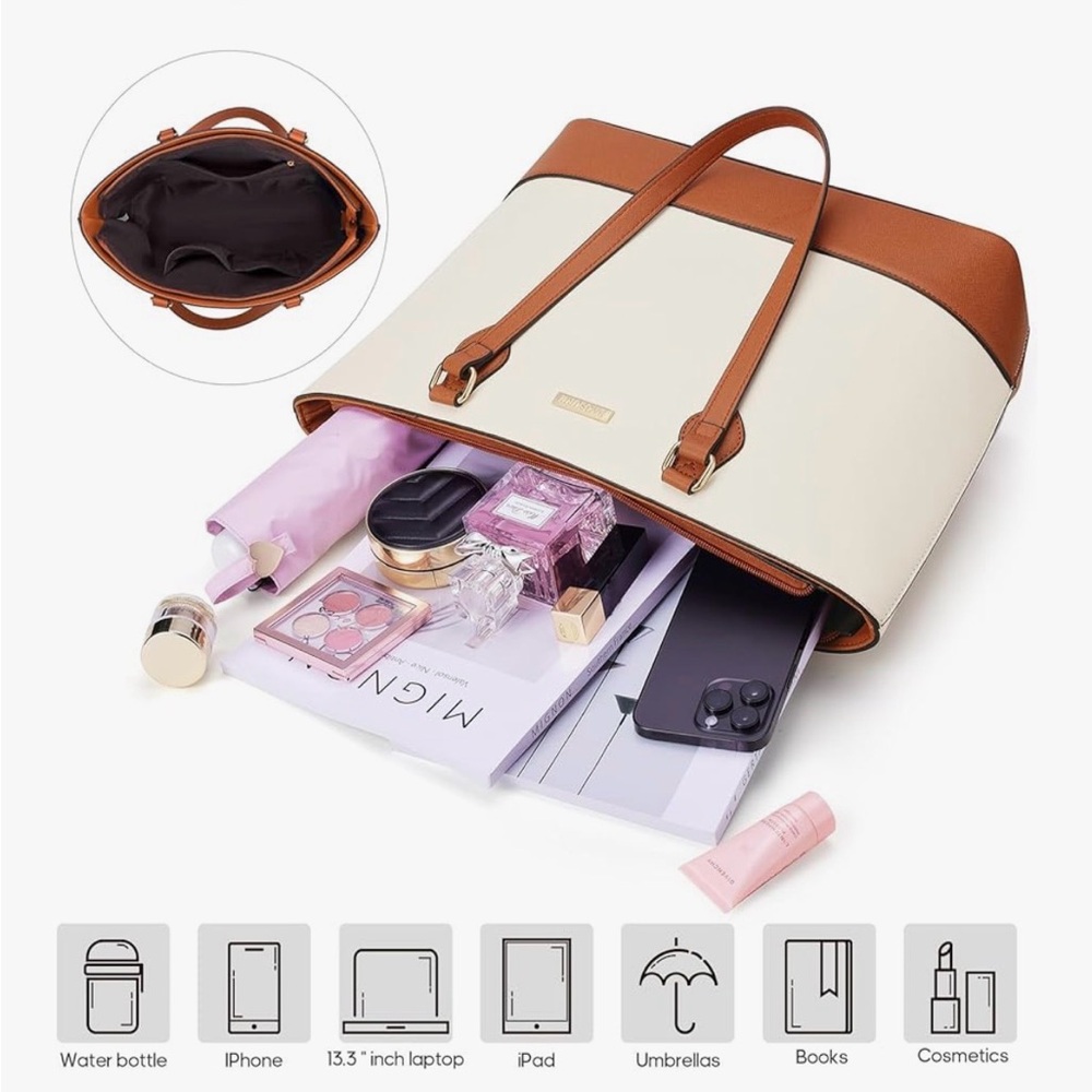 Elegant Cream and Tan Women's Tote Bag